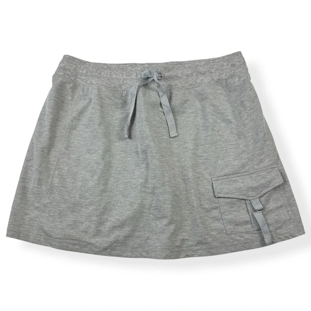 Esperanza Cargo Skirt Womens XL Heather‎ Gray Pull On Drawstring Pocket NWT